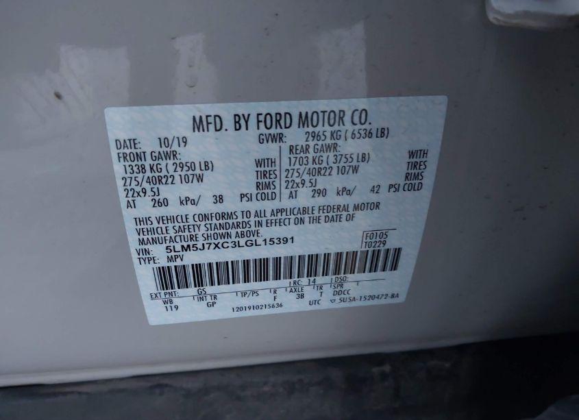 Photo 9 of 2020 Lincoln Aviator RESERVE (VIN 5LM5J7XC3LGL15391)