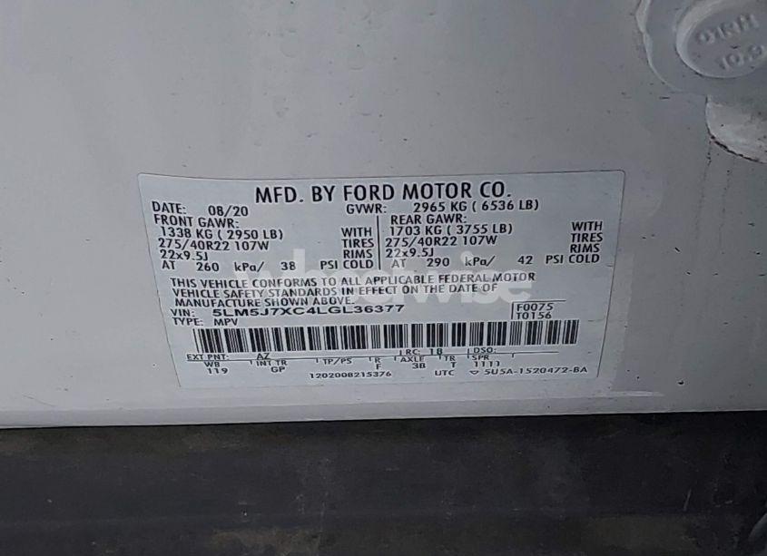 Photo 9 of 2020 Lincoln Aviator RESERVE (VIN 5LM5J7XC4LGL36377)