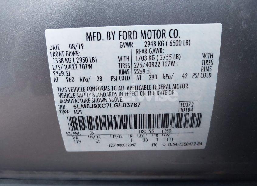 Photo 9 of 2020 Lincoln Aviator BLACK LABEL (VIN 5LM5J9XC7LGL03787)