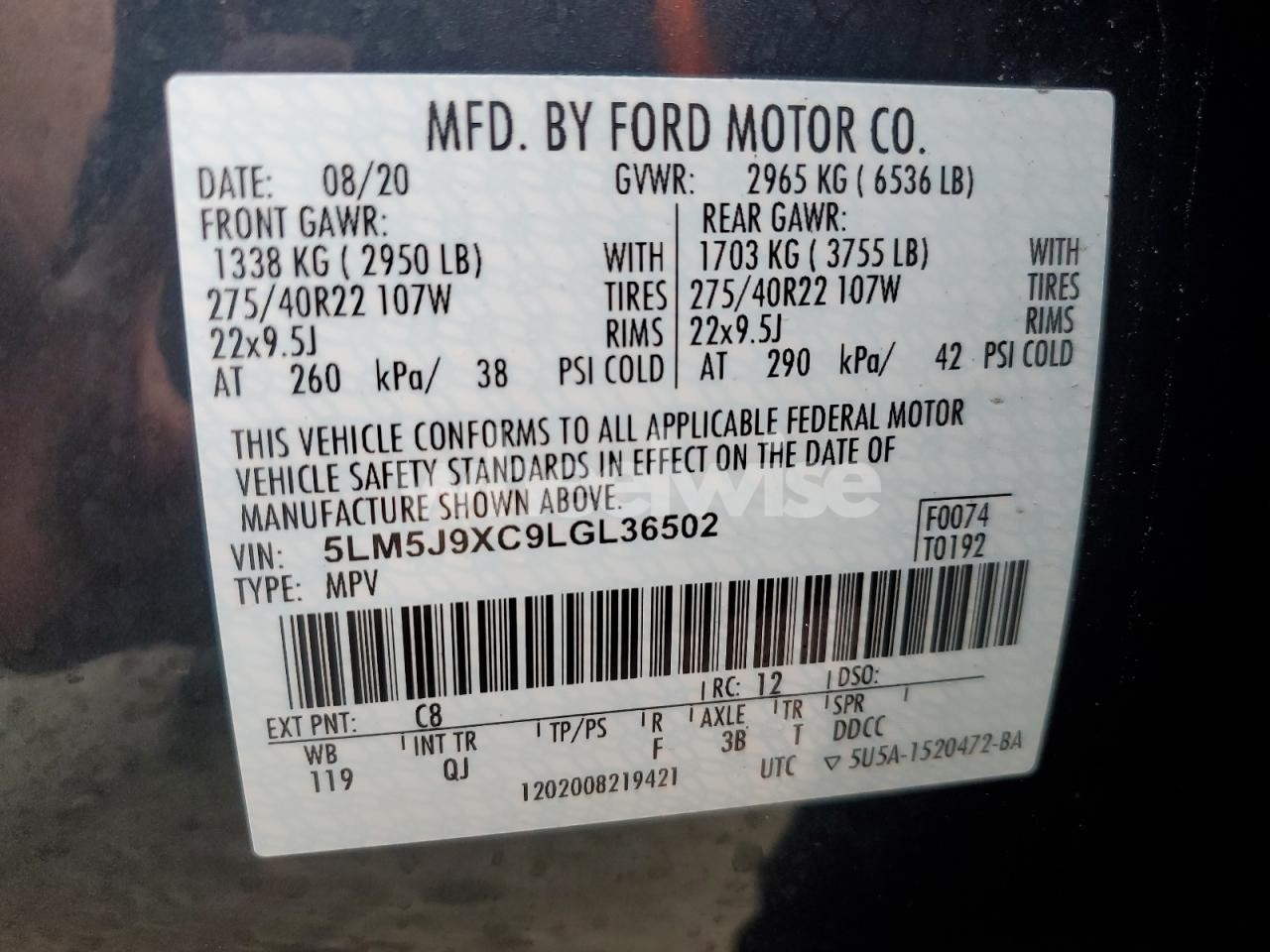 Photo 14 of 2020 LINCOLN AVIATOR BLACK LABEL N/A (VIN 5LM5J9XC9LGL36502)