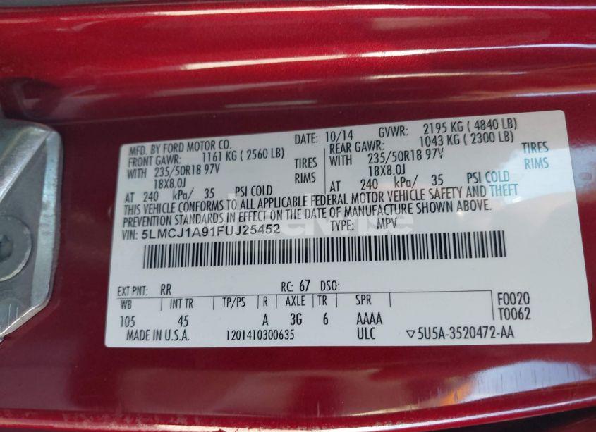 Photo 9 of 2015 Lincoln Mkc N/A (VIN 5LMCJ1A91FUJ25452)