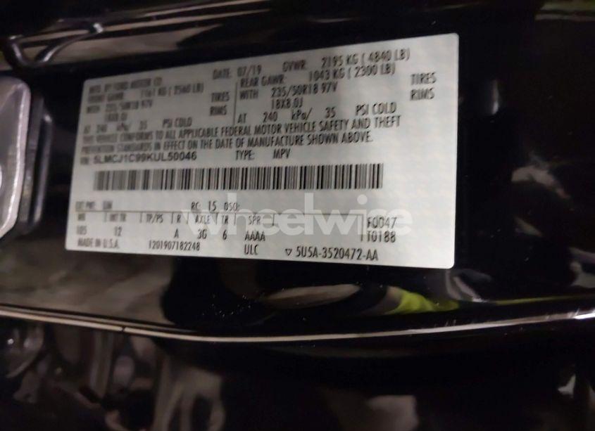 Photo 9 of 2019 Lincoln Mkc STANDARD (VIN 5LMCJ1C99KUL50046)