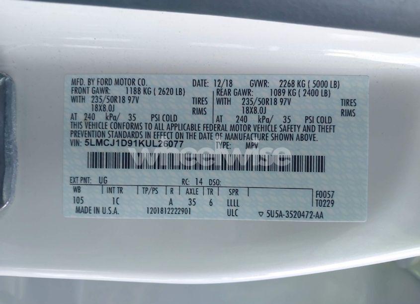 Photo 9 of 2019 Lincoln Mkc STANDARD (VIN 5LMCJ1D91KUL26077)