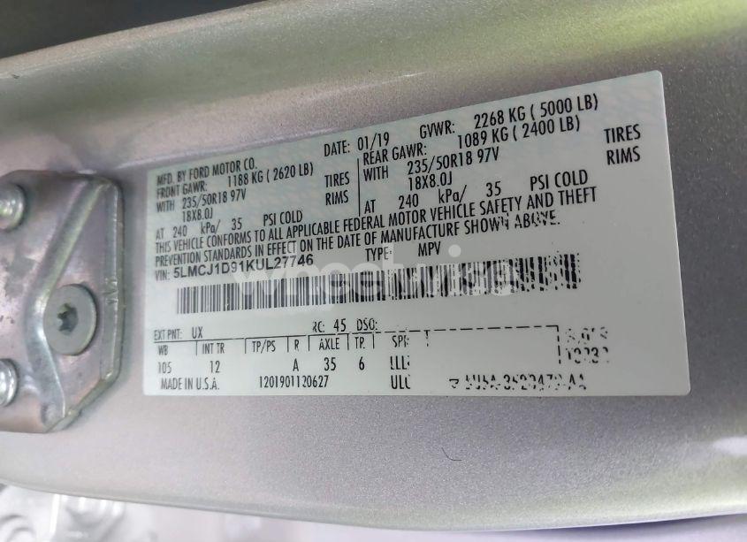 Photo 9 of 2019 Lincoln Mkc STANDARD (VIN 5LMCJ1D91KUL27746)