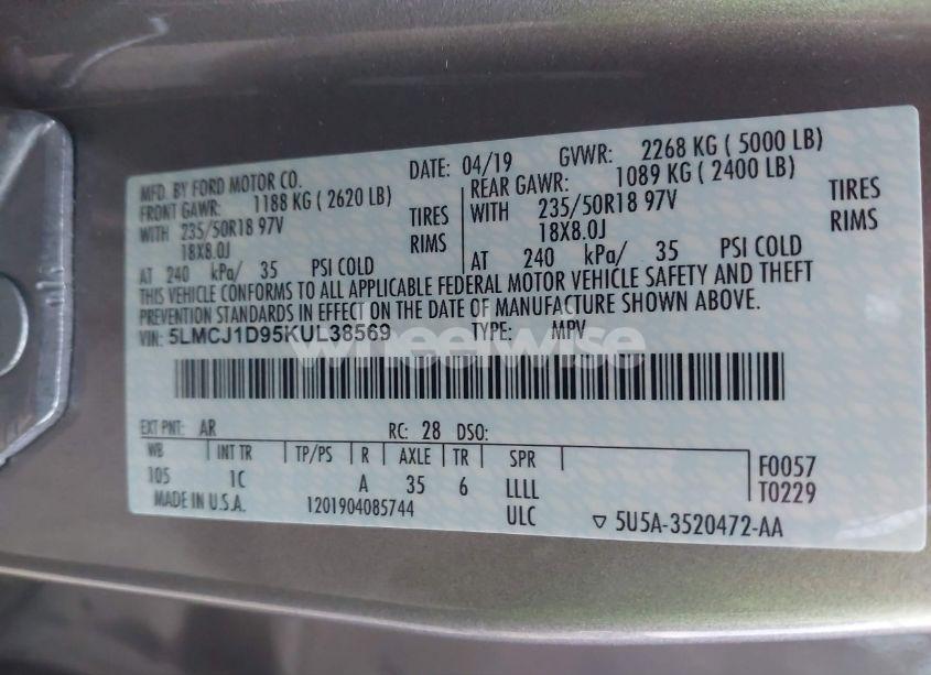 Photo 9 of 2019 Lincoln Mkc STANDARD (VIN 5LMCJ1D95KUL38569)