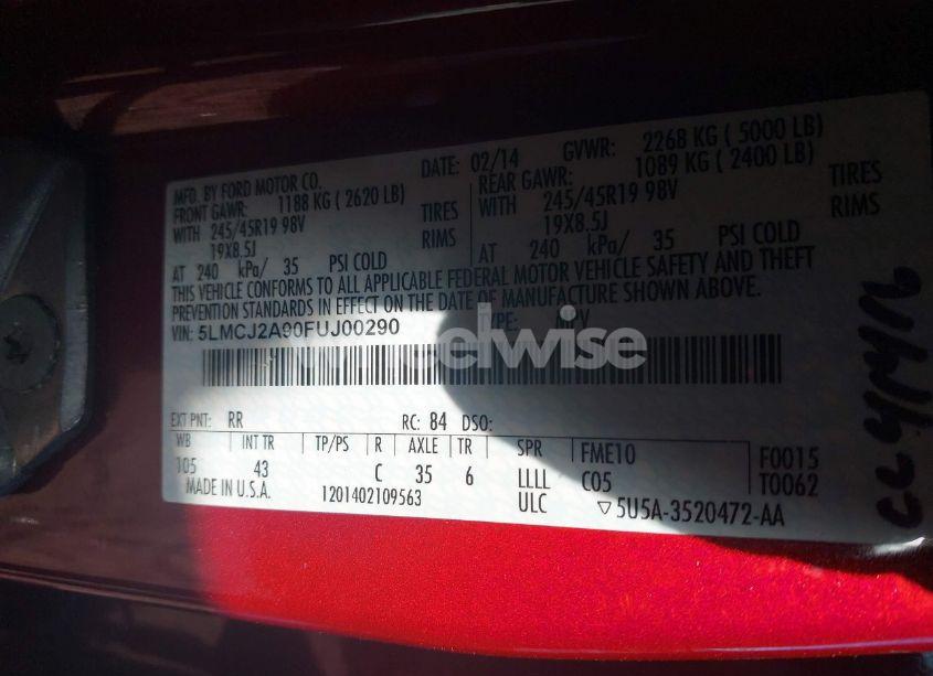 Photo 9 of 2015 Lincoln Mkc N/A (VIN 5LMCJ2A90FUJ00290)