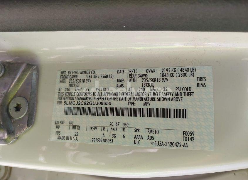 Photo 9 of 2016 Lincoln Mkc SELECT (VIN 5LMCJ2C92GUJ08650)