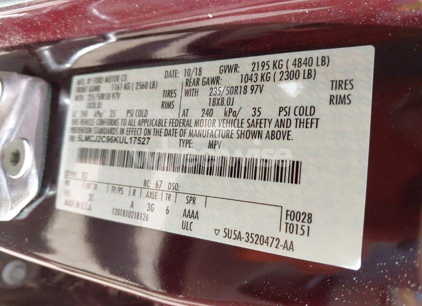 Photo 9 of 2019 Lincoln Mkc SELECT (VIN 5LMCJ2C96KUL17527)