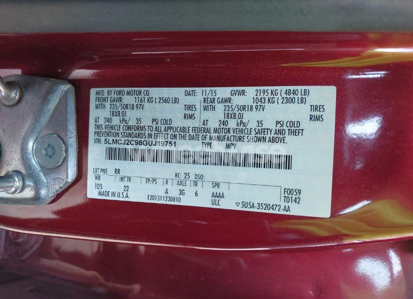 Photo 9 of 2016 Lincoln Mkc SELECT (VIN 5LMCJ2C98GUJ19751)