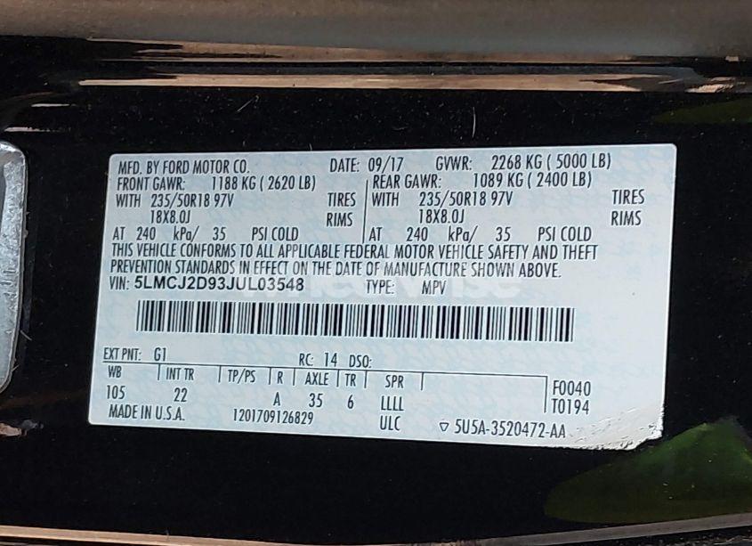 Photo 9 of 2018 Lincoln Mkc SELECT (VIN 5LMCJ2D93JUL03548)