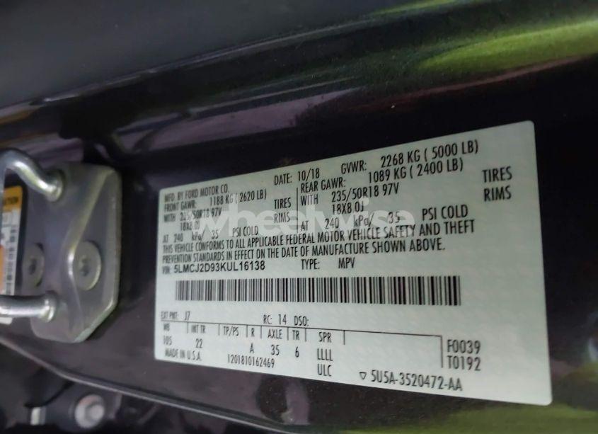 Photo 9 of 2019 Lincoln Mkc SELECT (VIN 5LMCJ2D93KUL16138)