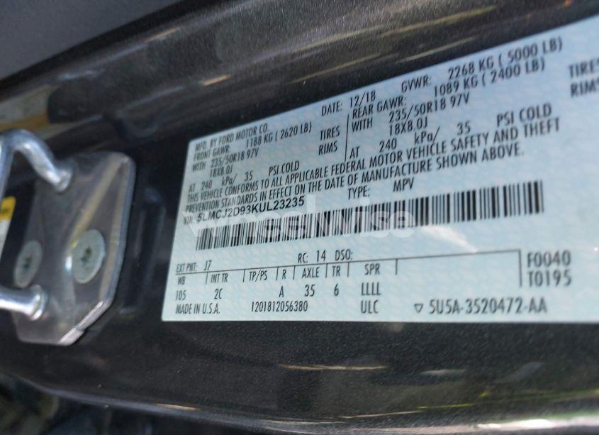 Photo 9 of 2019 Lincoln Mkc SELECT (VIN 5LMCJ2D93KUL23235)