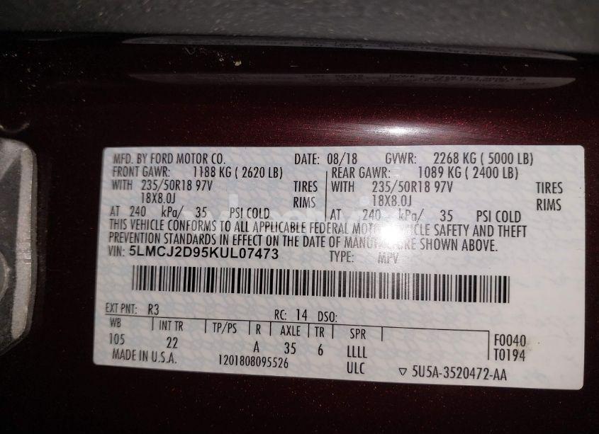 Photo 9 of 2019 Lincoln Mkc SELECT (VIN 5LMCJ2D95KUL07473)