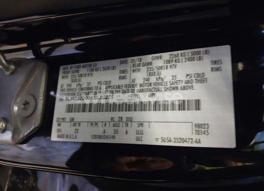 Photo 9 of 2019 Lincoln Mkc SELECT (VIN 5LMCJ2D99KUL02275)