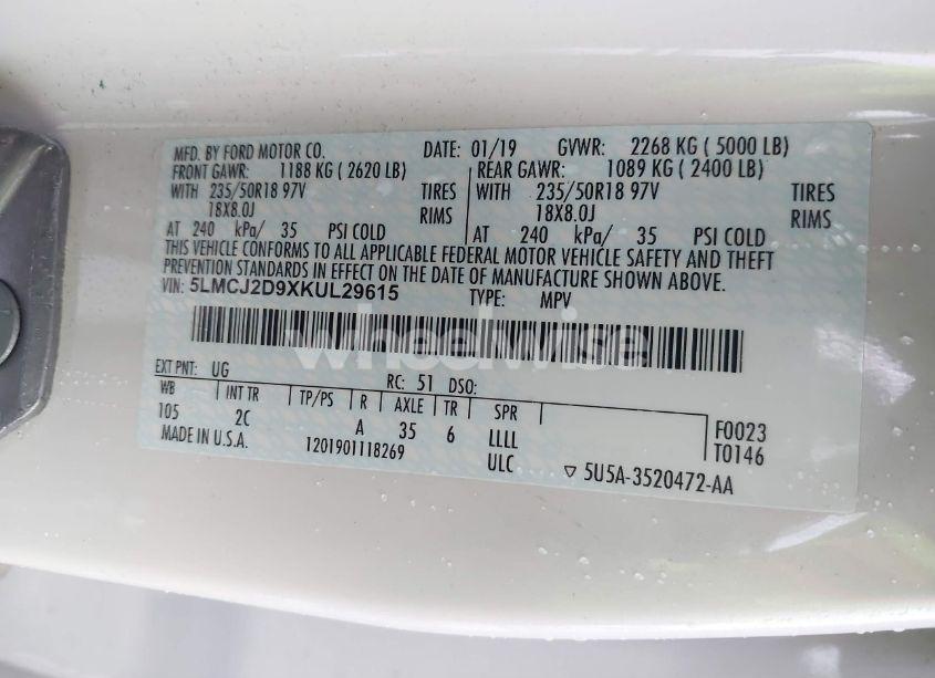 Photo 9 of 2019 Lincoln Mkc SELECT (VIN 5LMCJ2D9XKUL29615)