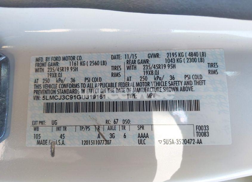 Photo 9 of 2016 Lincoln Mkc RESERVE (VIN 5LMCJ3C91GUJ19161)