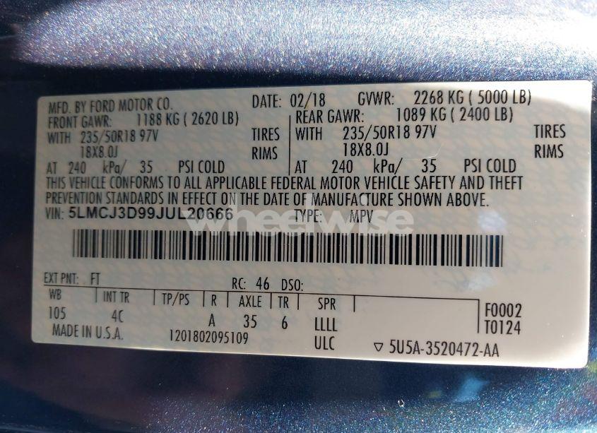 Photo 9 of 2018 Lincoln Mkc RESERVE (VIN 5LMCJ3D99JUL20666)