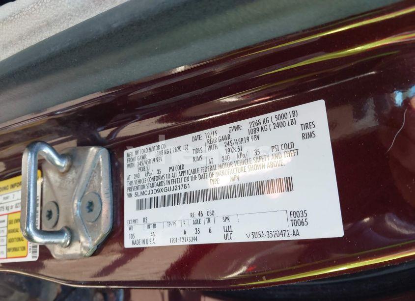 Photo 9 of 2016 Lincoln Mkc RESERVE (VIN 5LMCJ3D9XGUJ21781)