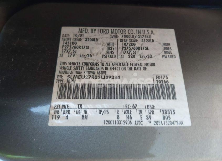 Photo 9 of 2002 Lincoln Navigator N/A (VIN 5LMEU27R02LJ09384)