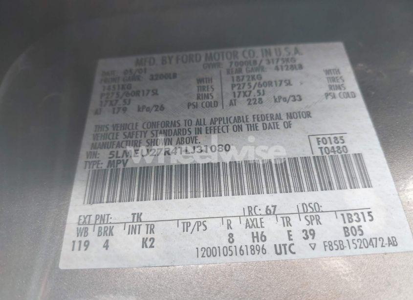 Photo 9 of 2001 Lincoln Navigator N/A (VIN 5LMEU27R41LJ31080)