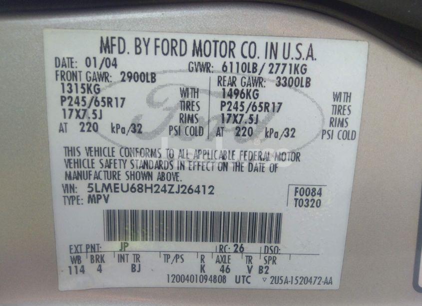 Photo 9 of 2004 Lincoln Aviator N/A (VIN 5LMEU68H24ZJ26412)