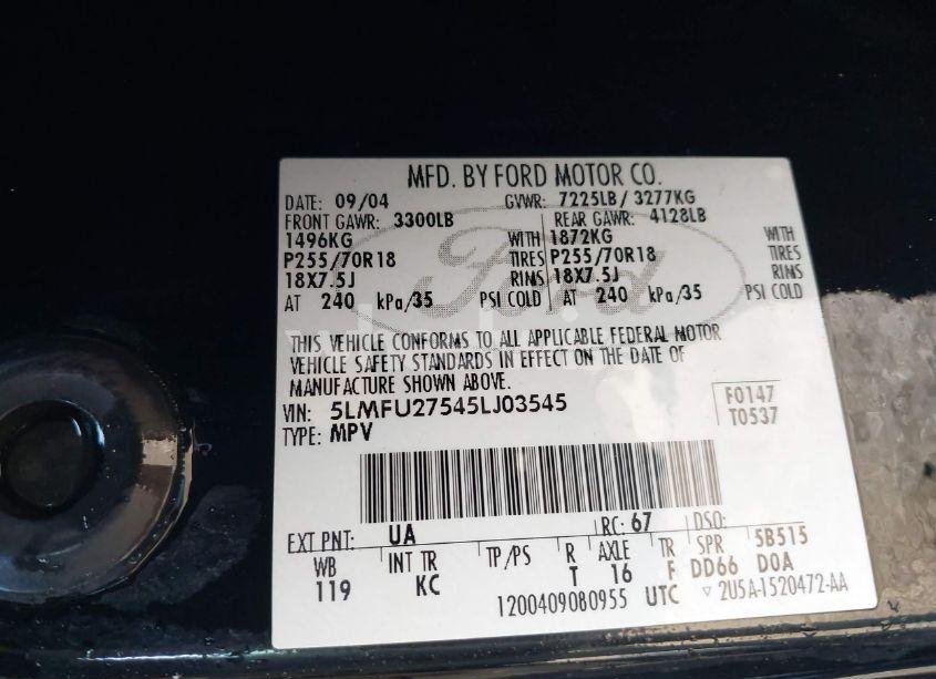 Photo 9 of 2005 Lincoln Navigator (VIN 5LMFU27545LJ03545)