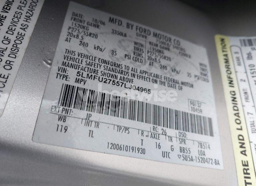 Photo 9 of 2007 Lincoln Navigator ULTIMATE (VIN 5LMFU27557LJ04965)