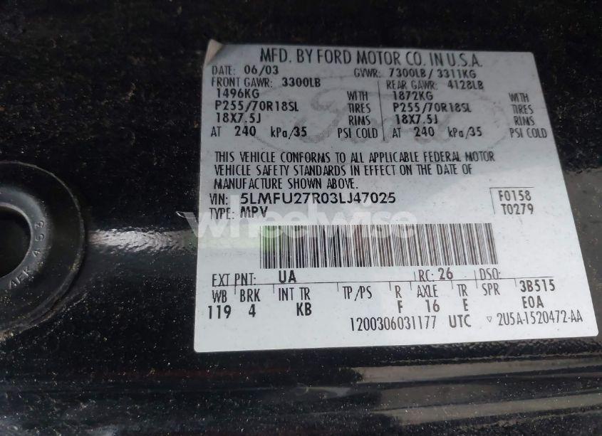 Photo 9 of 2003 Lincoln Navigator (VIN 5LMFU27R03LJ47025)