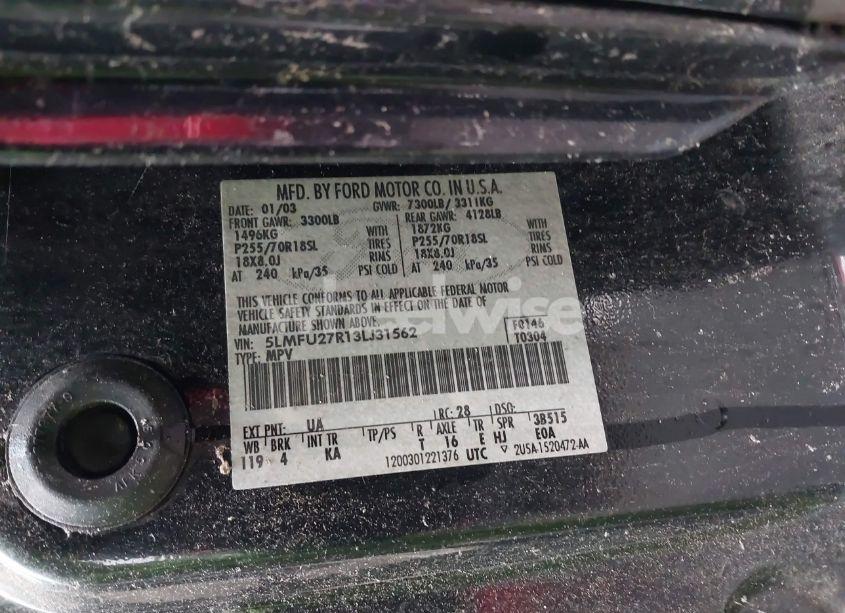 Photo 9 of 2003 Lincoln Navigator (VIN 5LMFU27R13LJ31562)