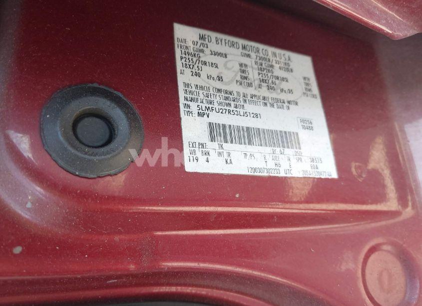 Photo 9 of 2003 Lincoln Navigator (VIN 5LMFU27R53LJ51281)