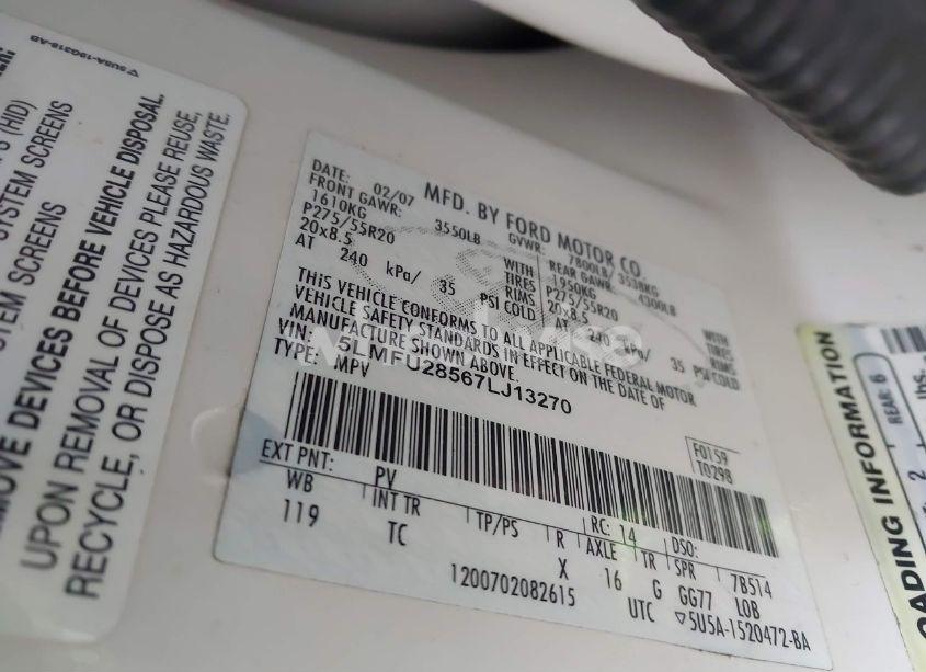 Photo 9 of 2007 Lincoln Navigator ULTIMATE (VIN 5LMFU28567LJ13270)