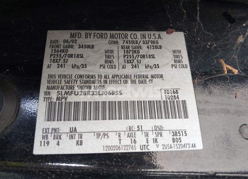 Photo 9 of 2003 Lincoln Navigator (VIN 5LMFU28R33LJ06855)