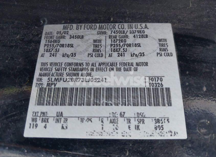 Photo 9 of 2003 Lincoln Navigator (VIN 5LMFU28R73LJ05241)