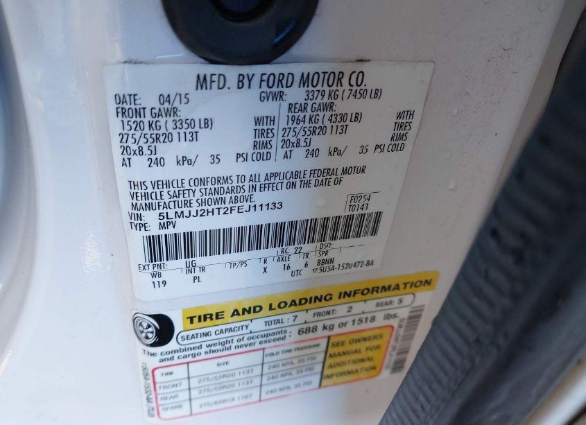 Photo 9 of 2015 Lincoln Navigator (VIN 5LMJJ2HT2FEJ11133)