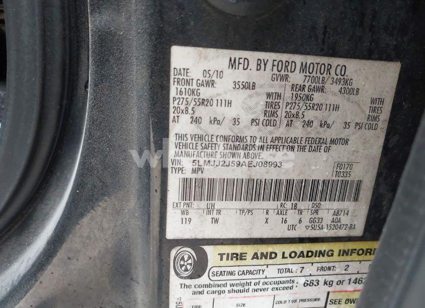 Photo 9 of 2010 Lincoln Navigator (VIN 5LMJJ2J59AEJ08993)