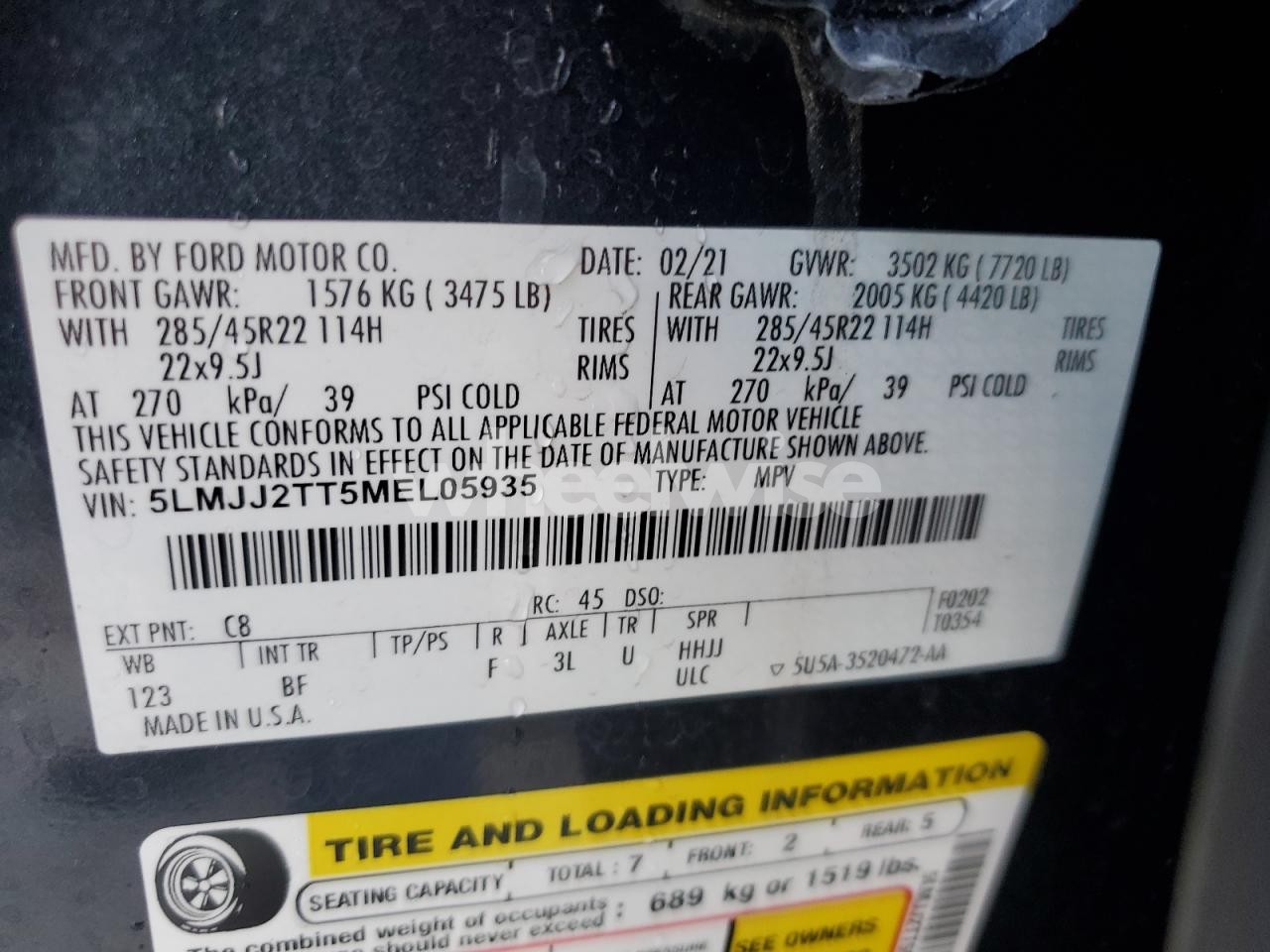 Photo 13 of 2021 LINCOLN NAVIGATOR BLACK LABEL (VIN 5LMJJ2TT5MEL05935)