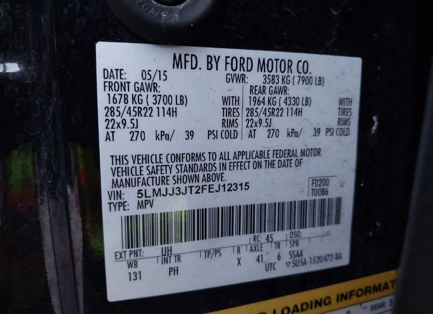 Photo 9 of 2015 Lincoln Navigator L (VIN 5LMJJ3JT2FEJ12315)