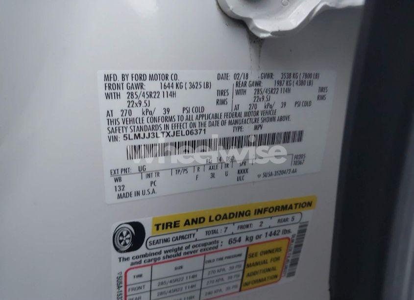 Photo 9 of 2018 Lincoln Navigator L RESERVE (VIN 5LMJJ3LTXJEL06371)