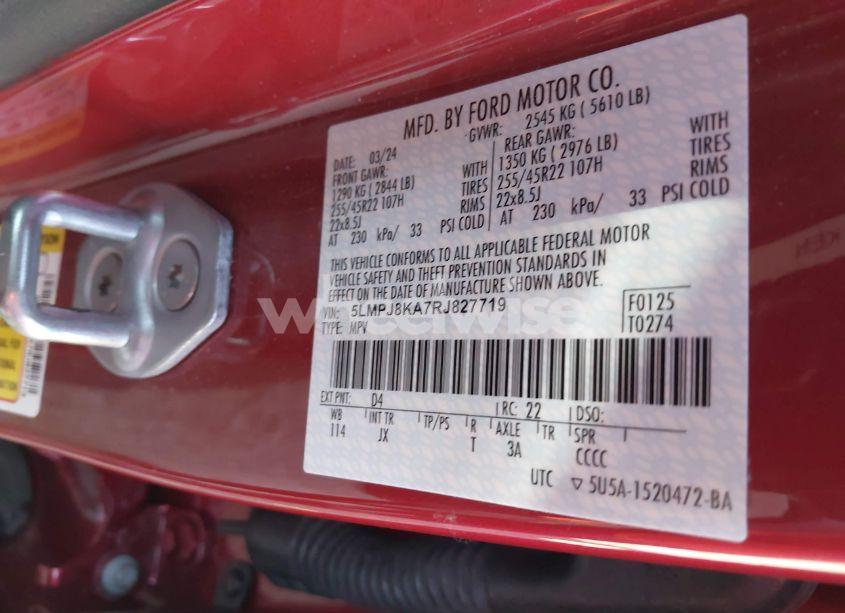 Photo 9 of 2024 Lincoln Nautilus RESERVE (VIN 5LMPJ8KA7RJ827719)