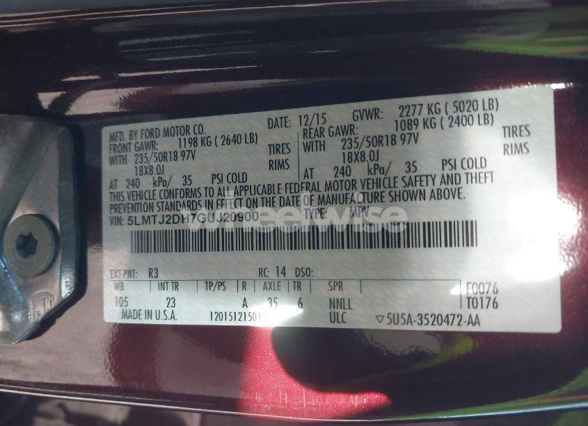 Photo 9 of 2016 Lincoln Mkc SELECT (VIN 5LMTJ2DH7GUJ20900)