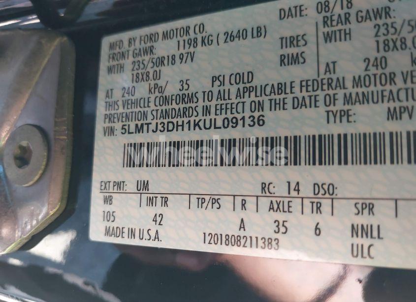 Photo 9 of 2019 Lincoln Mkc RESERVE (VIN 5LMTJ3DH1KUL09136)