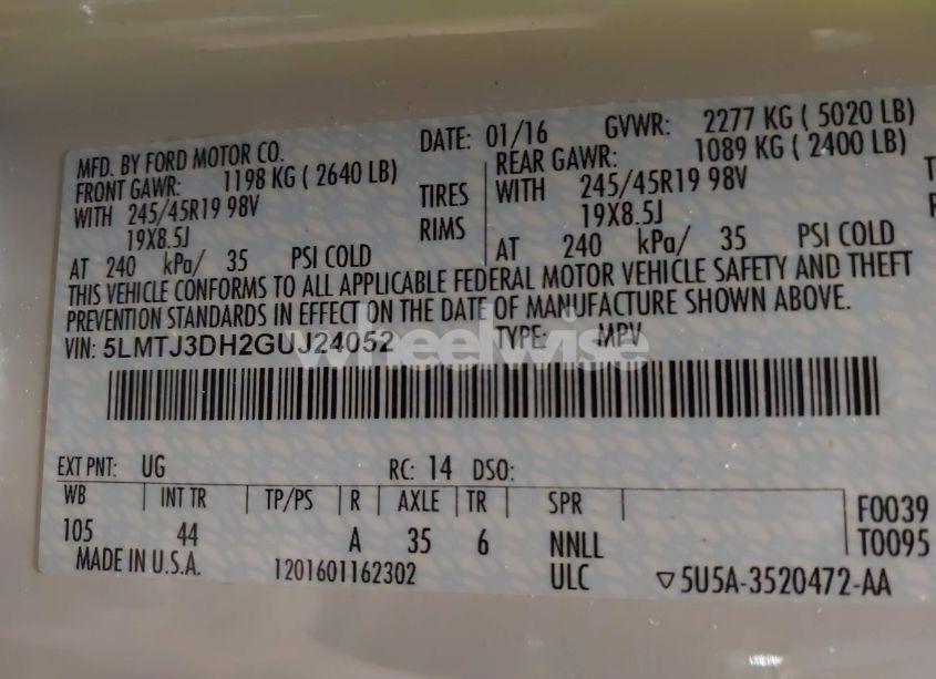 Photo 9 of 2016 Lincoln Mkc RESERVE (VIN 5LMTJ3DH2GUJ24052)