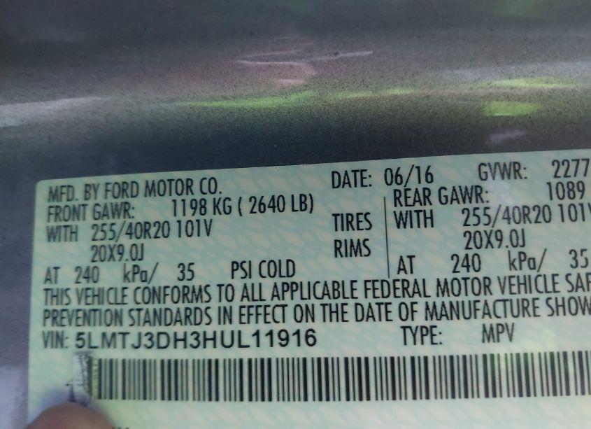 Photo 9 of 2017 Lincoln Mkc RESERVE (VIN 5LMTJ3DH3HUL11916)