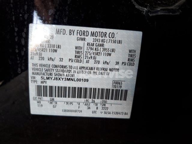 Photo 3 of 2021 LINCOLN AVIATOR GRAND TOURING (VIN 5LMYJ8XY3MNL00109)