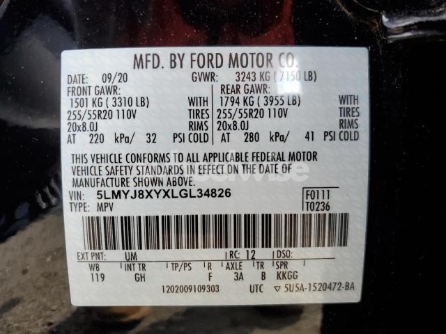 Photo 10 of 2020 LINCOLN AVIATOR GRAND TOURING (VIN 5LMYJ8XYXLGL34826)