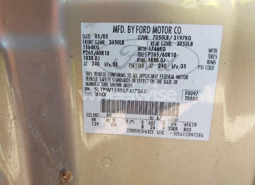 Photo 9 of 2006 Lincoln Mark LT (VIN 5LTPW16556FJ07344)