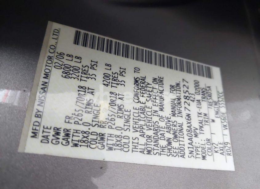 Photo 9 of 2006 Nissan Armada SE (VIN 5N1AA08AX6N728527)