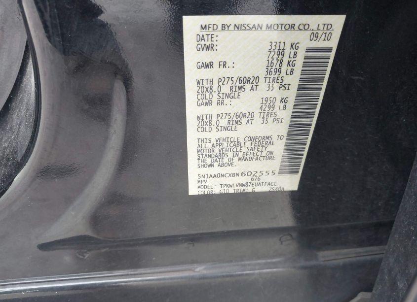 Photo 9 of 2011 Nissan Armada PLATINUM (VIN 5N1AA0NCXBN602555)