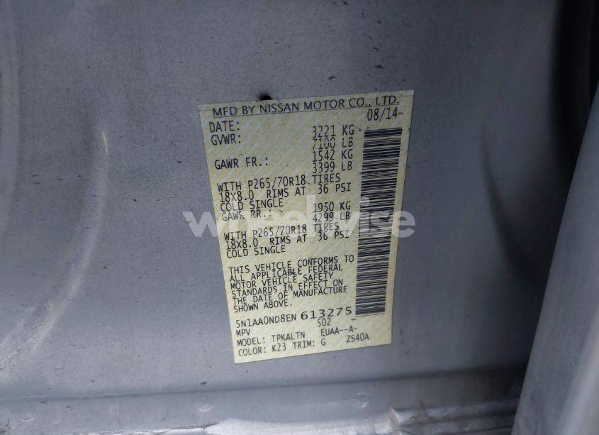 Photo 9 of 2014 Nissan Armada SV (VIN 5N1AA0ND8EN613275)