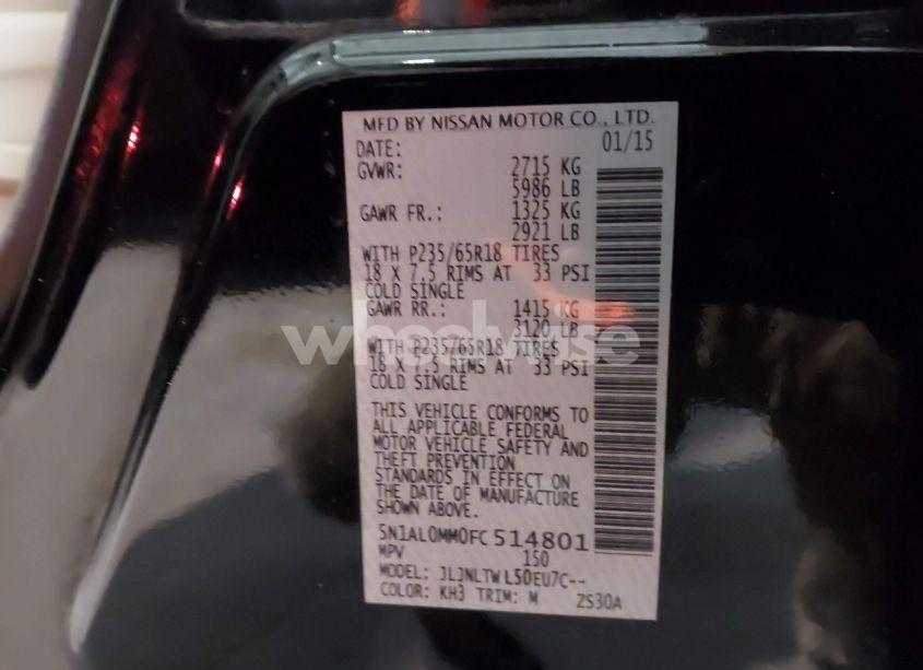 Photo 9 of 2015 Infiniti Qx60 (VIN 5N1AL0MM0FC514801)
